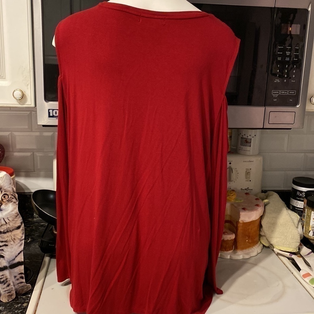 a Westport 1962 super stretch long sleeve open shoulder plus size top 3X. EUC - Picture 3 of 4